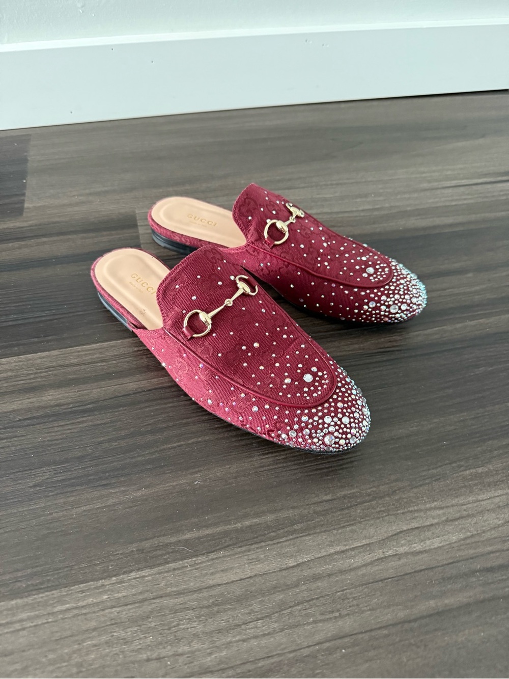 Gucci crystal Princetown loafers